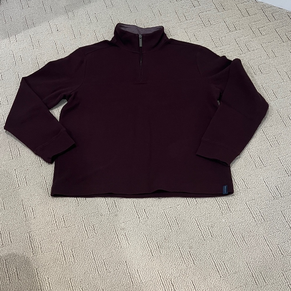 Perry Ellis Men's Dark Red Zip-Up Sweater